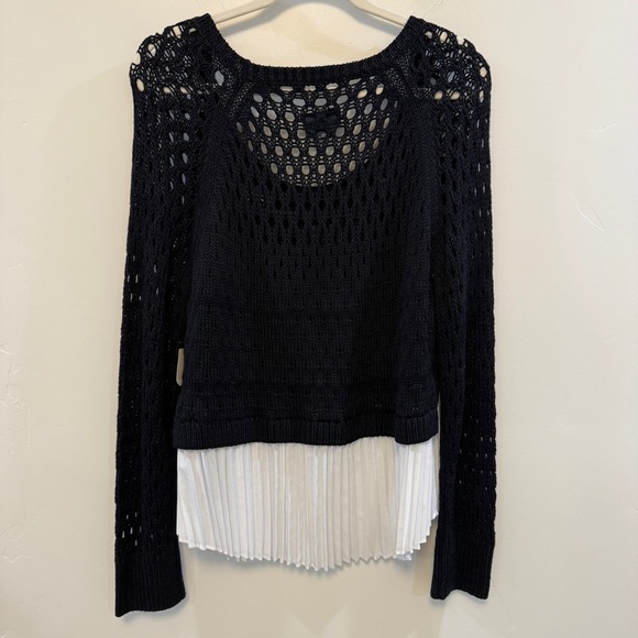 MAEVE (ANTHROPOLOGIE) layered pleated sweater black XL - Picture 9 of 9